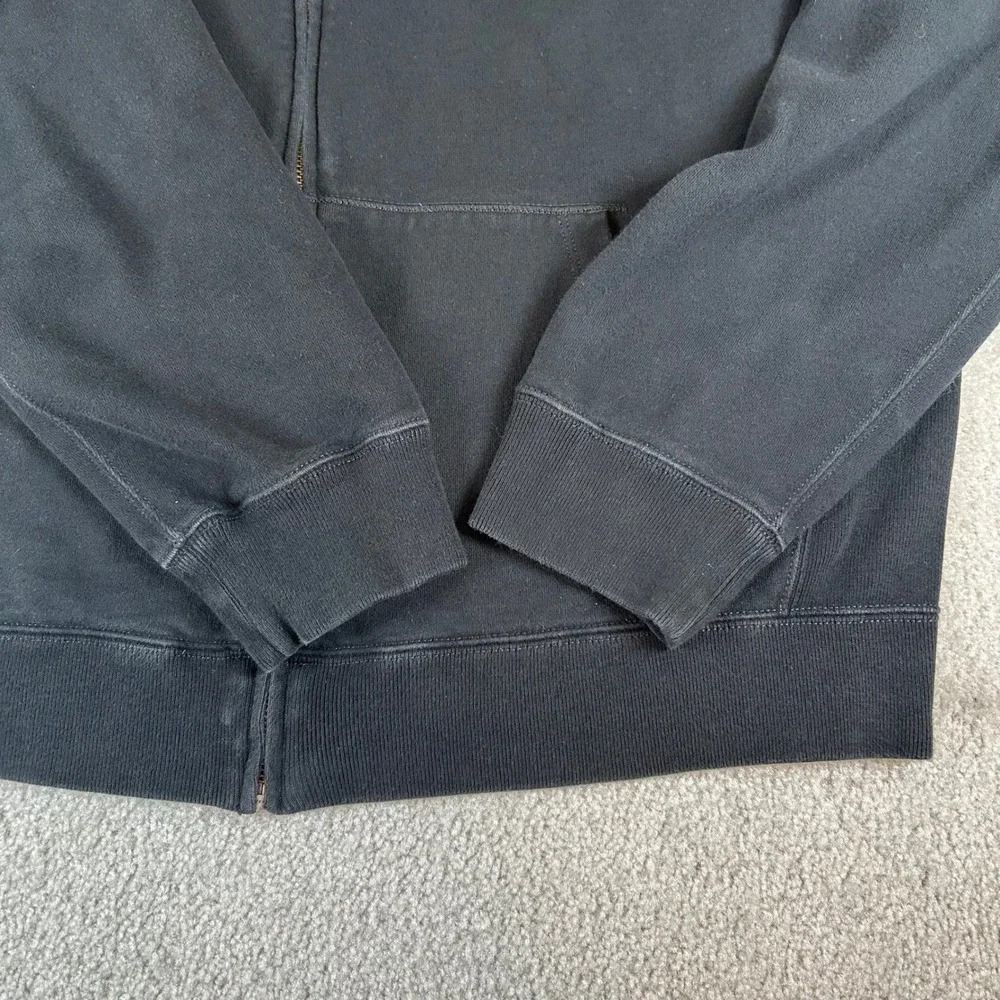 Vintage Polo Ralph Lauren Full Zip Hoodie Men's Large Black Red Pony Logo Fleece